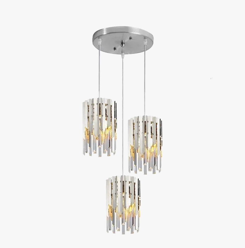 Gilt chrome crystal chandelier with vintage interior lighting