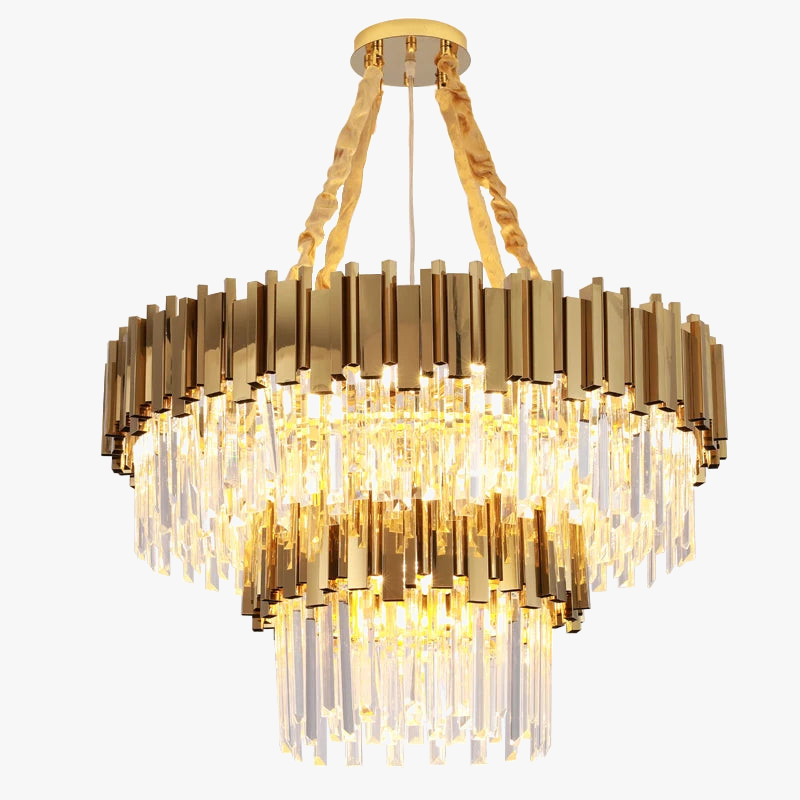 Modern design gilded crystal chandelier with LED lighting