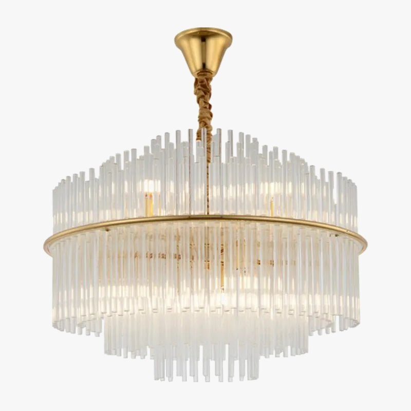 modern crystal chandelier with elegant and chic clear glass stem