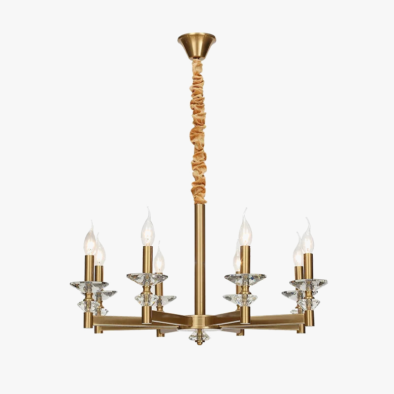Retro European Industrial Style Crystal Iron Chandelier