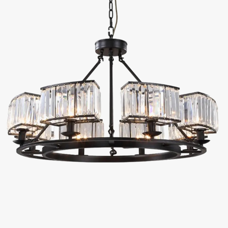 Vintage industrial crystal chandelier.