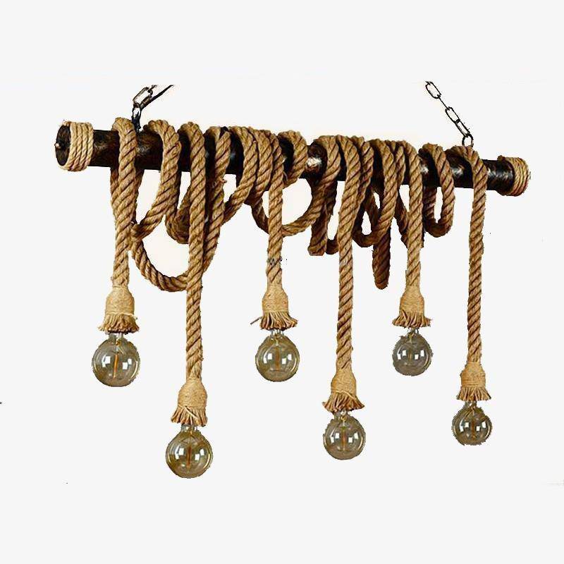 Handmade braided rope chandelier