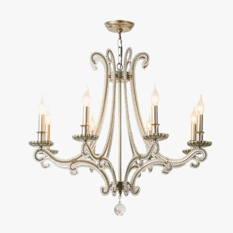 Retro Cast Metal Chandelier for Indoor Wrought Iron Lighting
