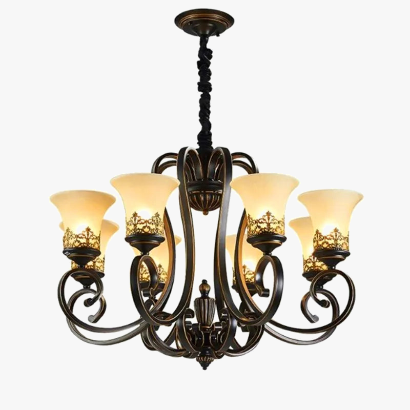 European retro vintage metal chandelier for interior lighting