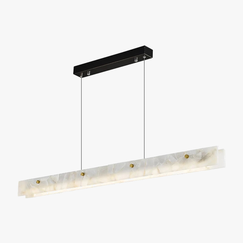 Dimmable LED marble and stainless steel chandelier