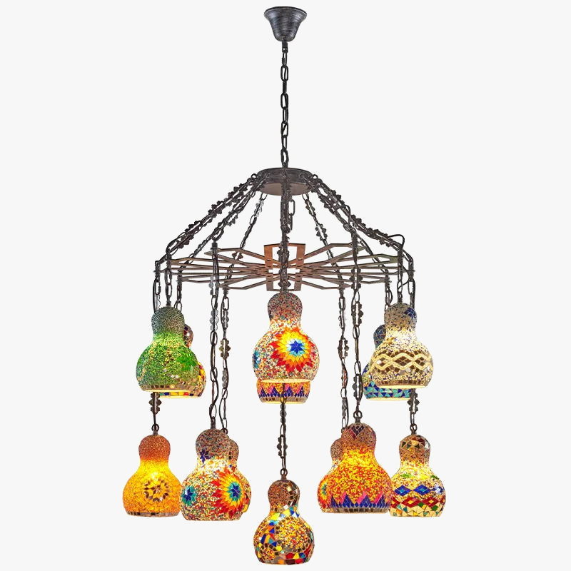 Elegant bright vintage Turkish chandelier.