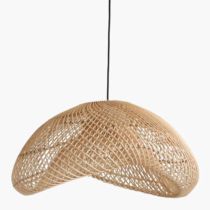Handmade Wabi-Sabi style rattan chandelier