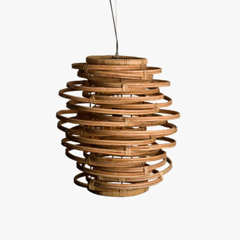 vintage Japanese style rattan chandelier bamboo indoor lighting