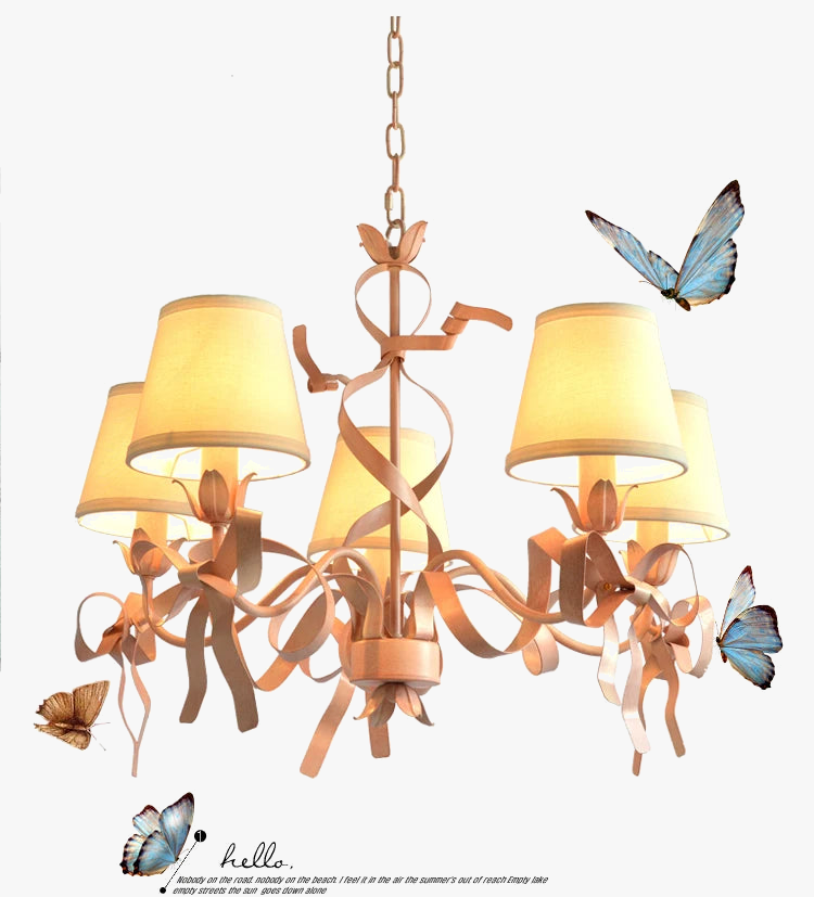 Elegant pink ribbon chandelier for a child's bedroom
