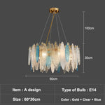 Lustre En Verre Moderne Valentina A - 60Cm Blue / Chaude Luminaire Chambre