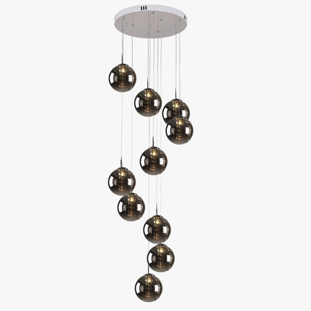 Modern LED glass chandelier for staircase