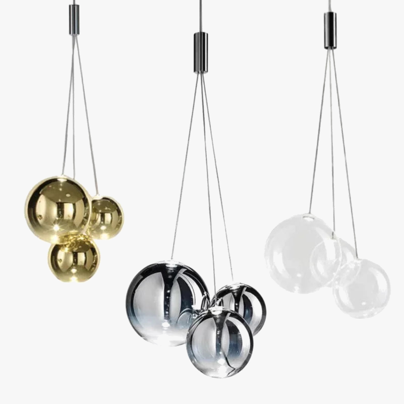 Contemporary Luminous Glass Chandelier