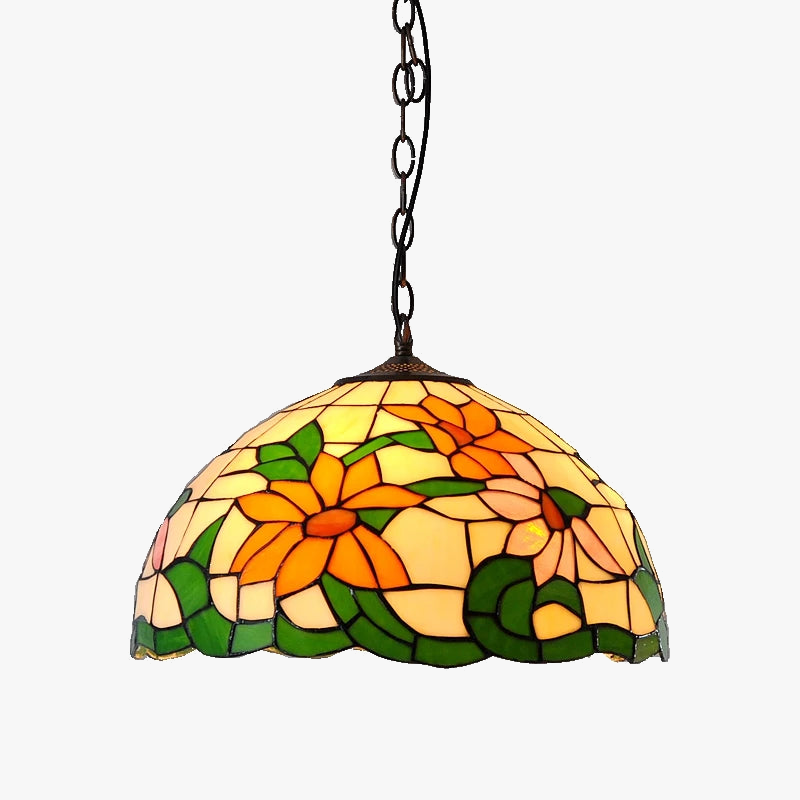 Rustic chic glass sunflower chandelier