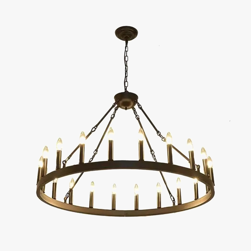 Modern Round Iron Industrial Chandelier with LED for Decoration