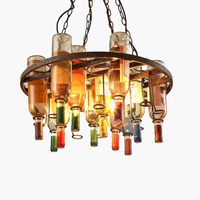 Vintage Wooden and Metal Chandelier