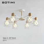 Lustre Led Bois Moderne Métallique 6 Lampes Luminaire Chambre