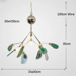 Lustre Led Cristal Sariya Moderne Vert - 30 X 30Cm / Chaude Luminaire Chambre