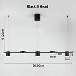 Lustre Led Design En Métal Luxueux Noir - 5 Lampes / Froide Luminaire Doré