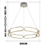 Lustre Led Doré Anneaux Pavia 80Cm / Chaude Luminaire