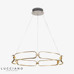 Lustre Led Doré Anneaux Pavia Luminaire