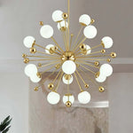 Lustre Led Doré Boules Verre Design Luminaire