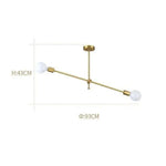 Lustre Led Doré En Verre Design 2 Lampes Luminaire Chambre