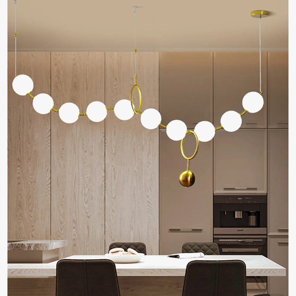 elegant and modern glass ball chain LED chandelier