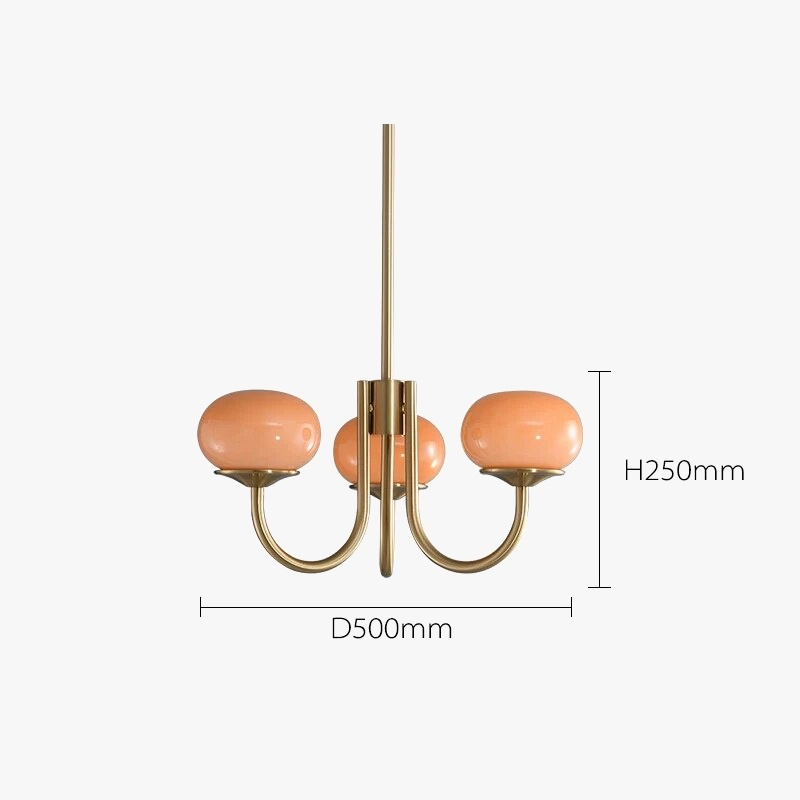 Contemporary opal glass chandelier