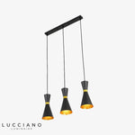 Lustre Led Horloge Métallique Gadea Noir Luminaire Chambre