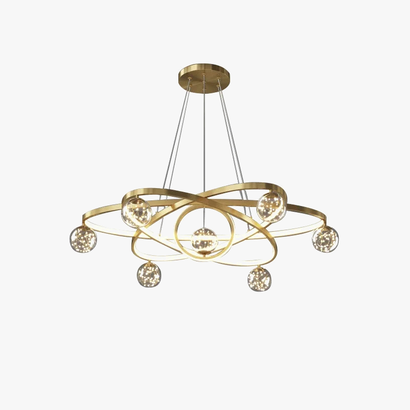 Minimalist wire LED chandelier for interior decoration