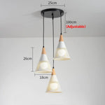 Lustre Led Moderne Abril Conique B - Blanc 3 Lampes Luminaire Chambre