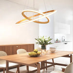 Lustre Led Moderne Anneaux Bois Ibarne Luminaire Chambre