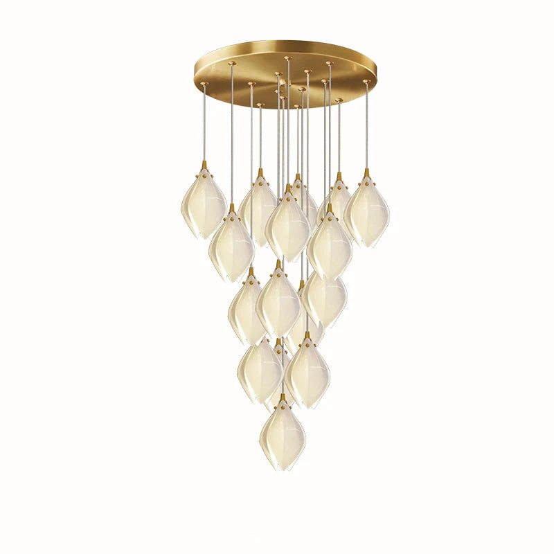 Modern decorative ceramic petal-shaped LED chandelier