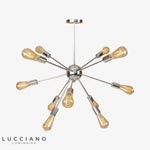 Lustre Led Moderne Makari Araignée Ajustable 12 Lampes - Chromé A Luminaire Doré