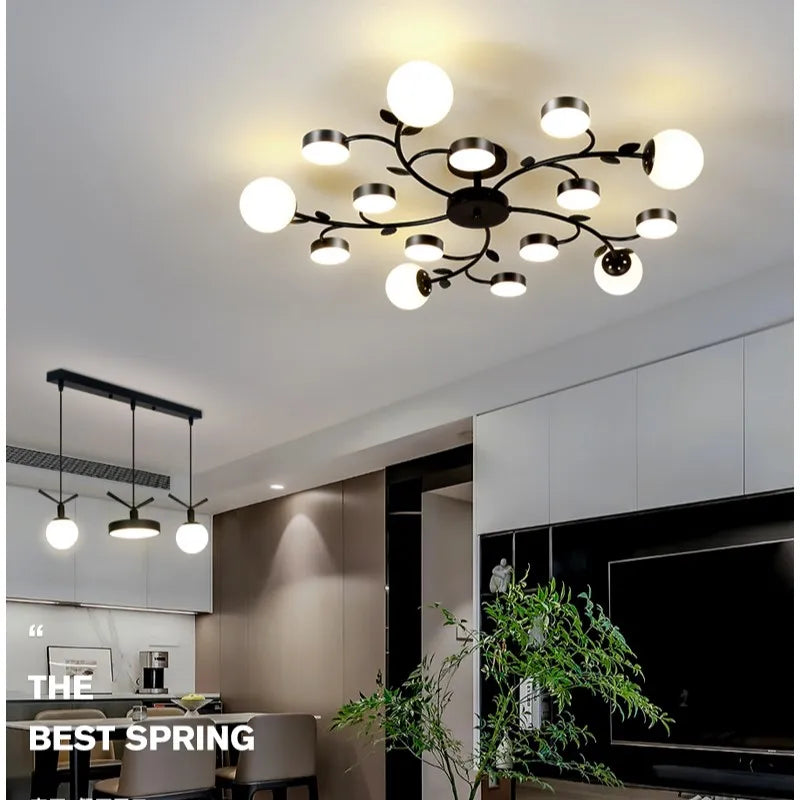 Modern minimalist creative Nordic style atmospheric LED chandelier
