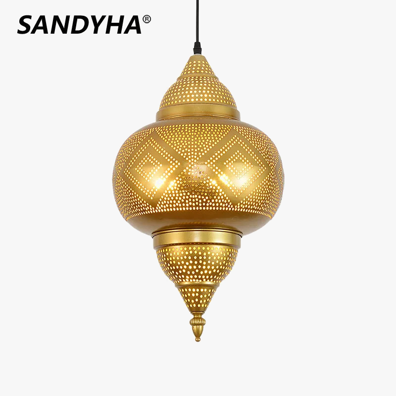 sandyha LED chandelier Southeast Asian style golden home decor
