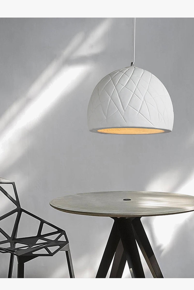 Semi-circular LED chandelier, creative Nordic Wabi-Sabi style