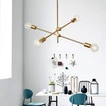 Lustre Led Tubes Dorés Design Luminaire Doré