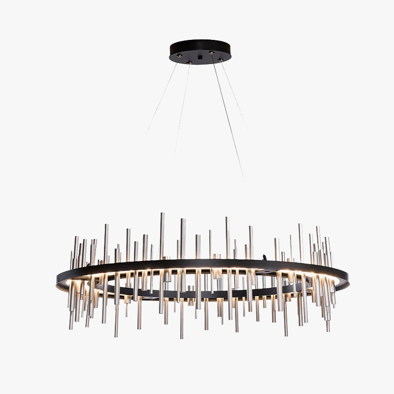 Modern design minimalist black stainless steel chandelier