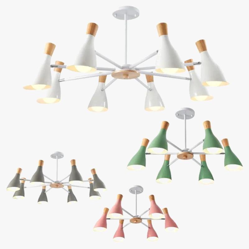Modern solid wood chandelier for a child's bedroom