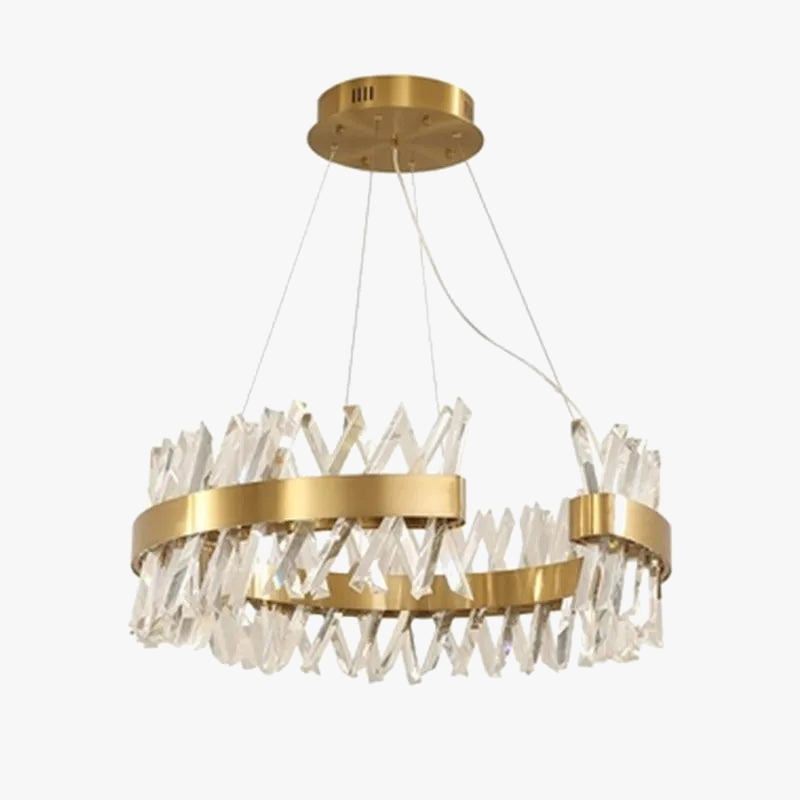 modern gilded crystal chandelier elegant LED lighting design
