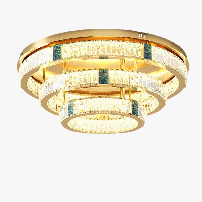 3-layer round modern crystal LED chandelier