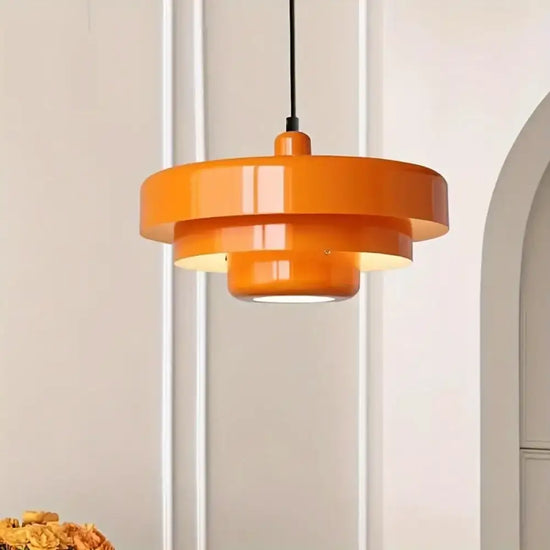 Lustre Multicolore Danois Rétro Orange / Lumière Froide Vintage