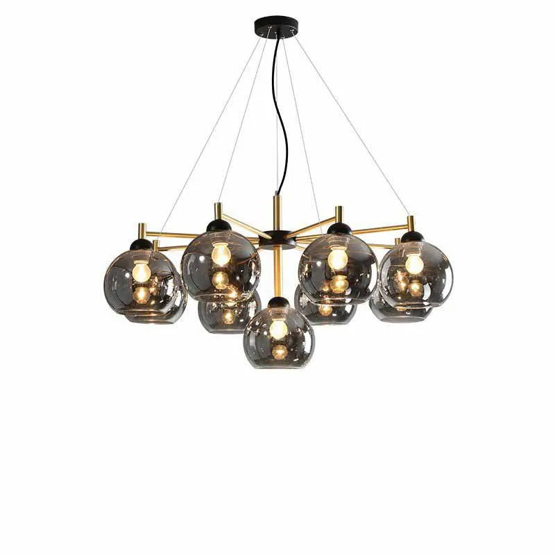 Nordic Glass Copper Pendant Chandelier