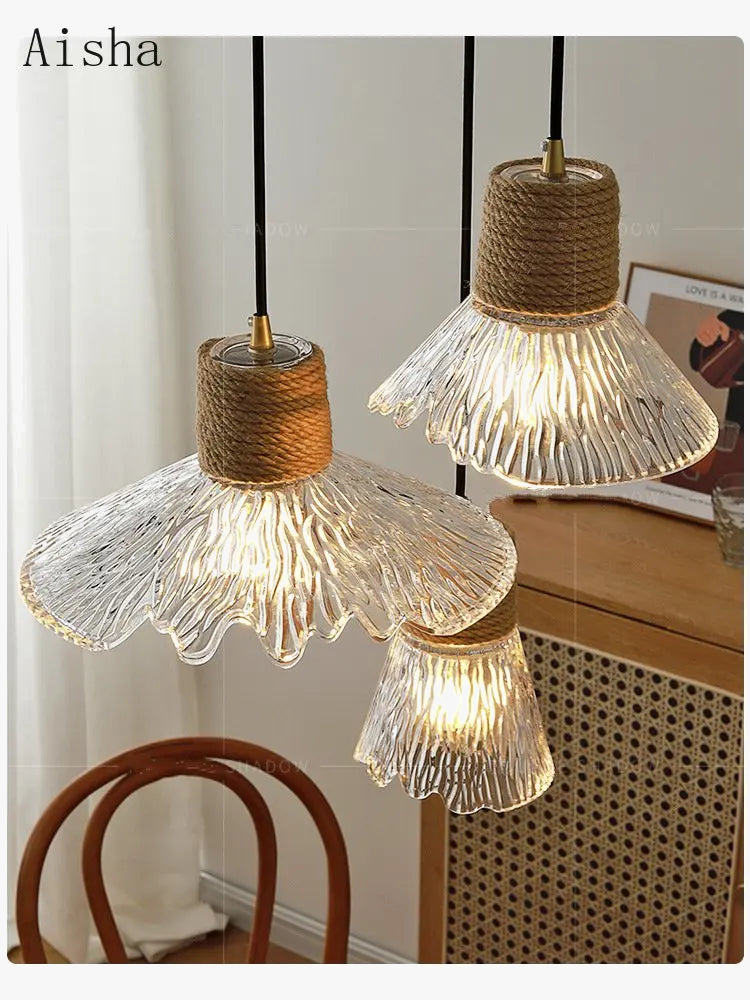 Japanese Nordic Three-Head Log Chandelier for Creative Interiors