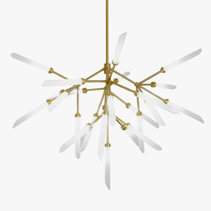 simple postmodern branch-shaped chandelier with LED luminaria