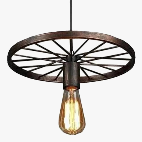 Elegant vintage rusty metal pendant light