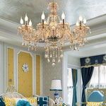 Lustre cristal ancien laiton