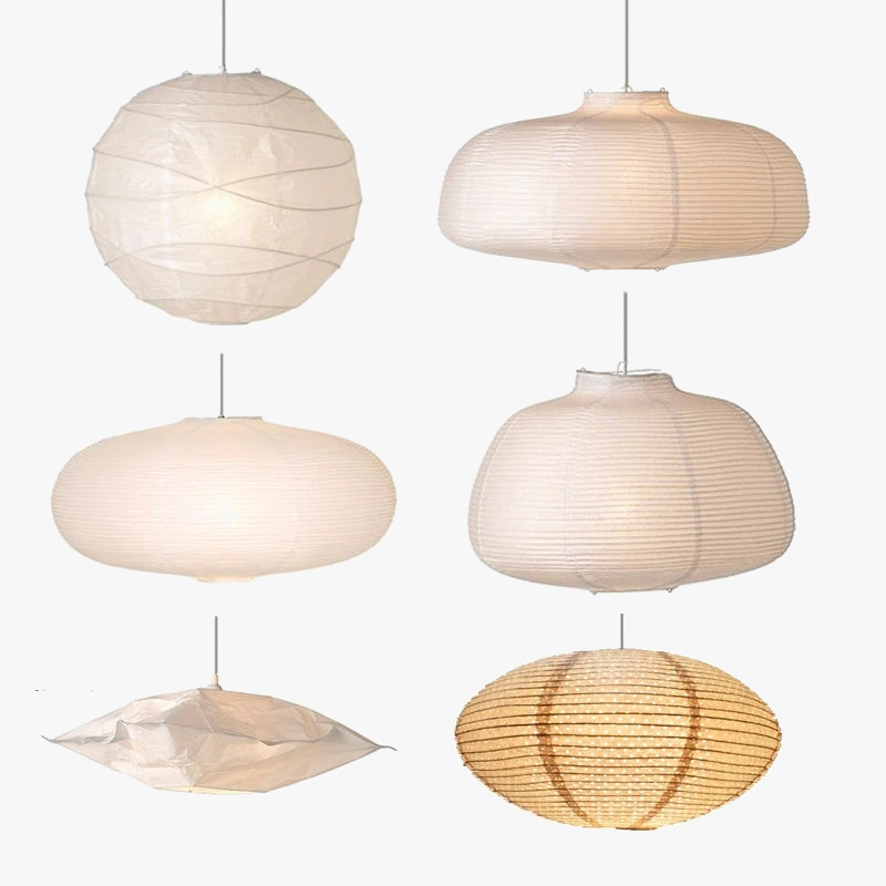 Japanese paper spherical moon-shaped indoor light