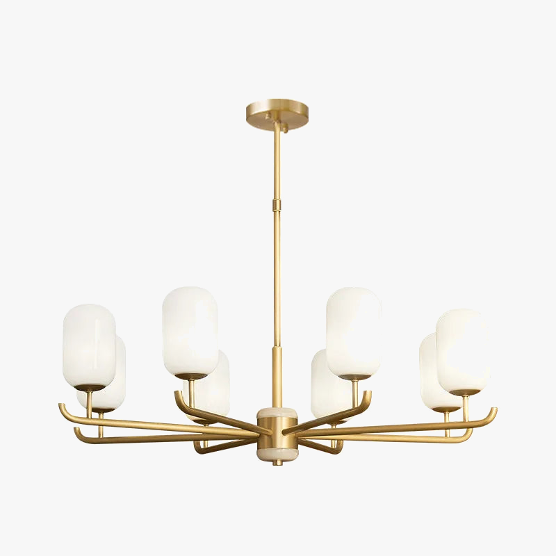 luxurious Chinese-style copper and jade chandelier